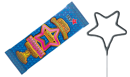  Бенгальские свечи фигурные 2 шт "Звездочка"  в Каспийске